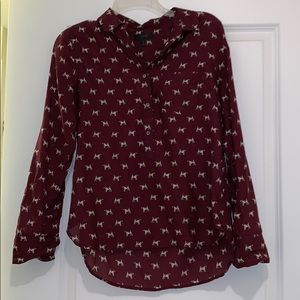 J.Crew maroon blouse